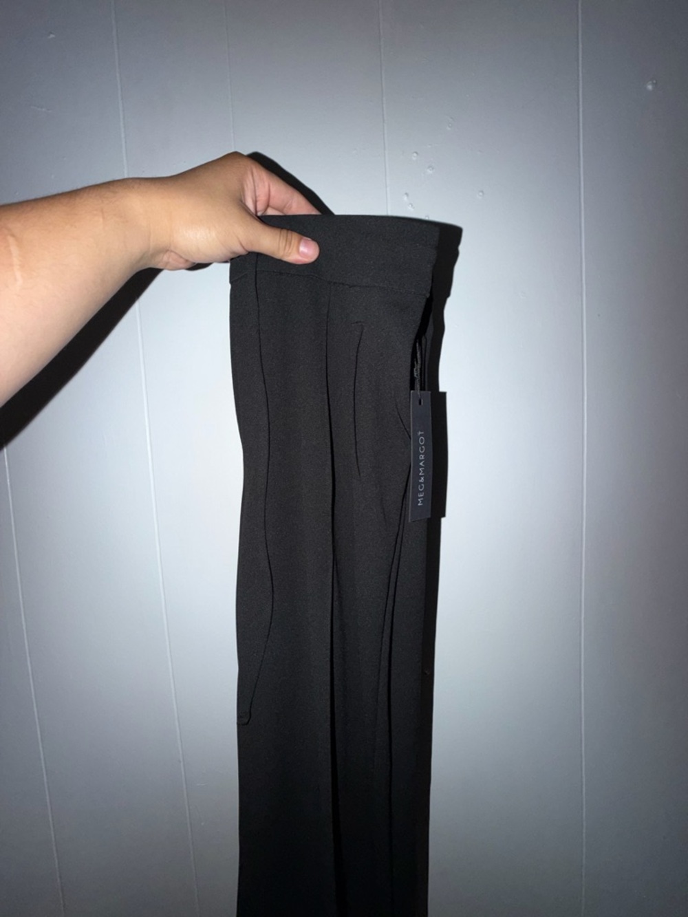 Black High-Rise Wide-Leg Dress Pants - Women's